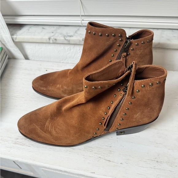 SAM EDELMAN Paola Studded Suede Ankle Boots - Picture 2 of 7